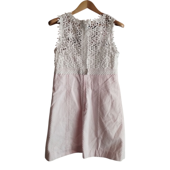 Lilly Pulitzer Breakers Shift Dress in Resort Lace White Pink Women's 10 - Picture 6 of 6
